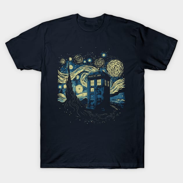 The Starry Tardis T-Shirt by DesignedbyWizards